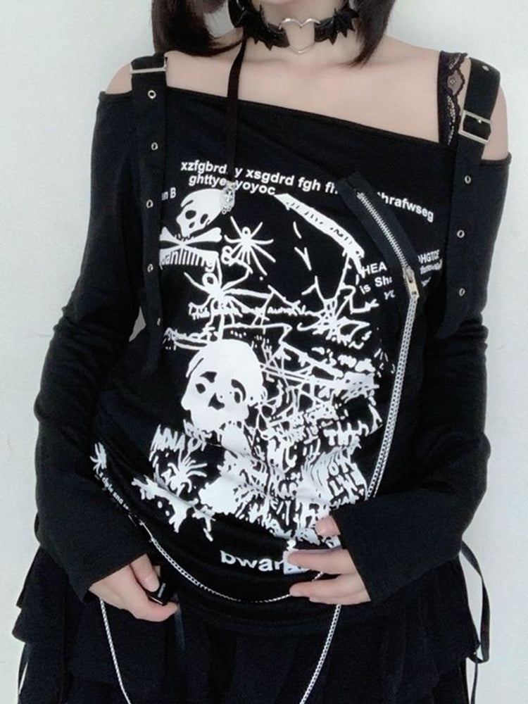 Off-shoulder Goth Off-shoulder Long Sleeve