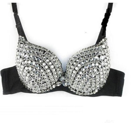 Punk Lady Goth Diamante Costume Bra