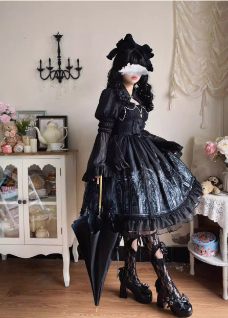Dress Dark Goth Style Jsk Dress Summer