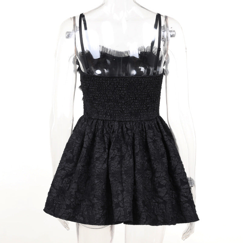 Dark Goth Rose Lace Sling Dress
