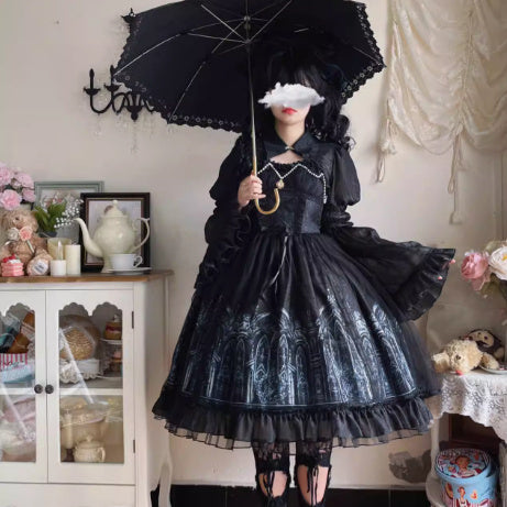 Dress Dark Goth Style Jsk Dress Summer