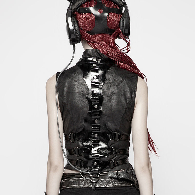 Steampunk Goth Leather Vest Stage Accessories
